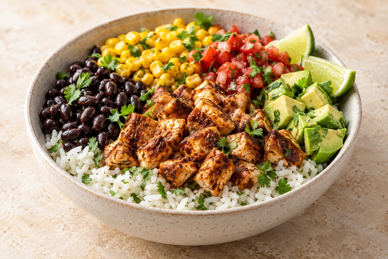 High-Protein Chicken Burrito Bowl